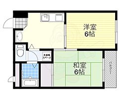 サウスアベニュー 2DKの間取図画像