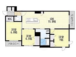 シャーメゾン ウィステリアカーサ 3LDKの間取図画像