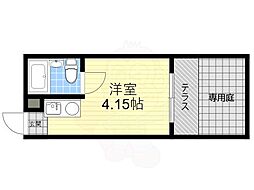 野江サンマンション ワンルームの間取図画像