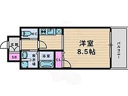 マリス京橋ARMS ワンルームの間取図画像