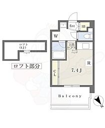 ヴィラ・レスト ワンルームの間取図画像
