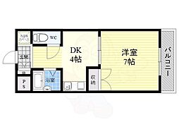 楠青山ビル別館 1DKの間取図画像