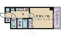 プレサンス城北公園アクアージュ ワンルームの間取図画像