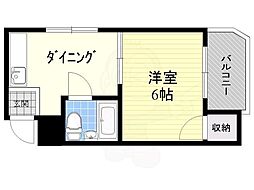 シャトー野江 1DKの間取図画像