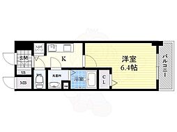 エスリード京橋 1Kの間取図画像