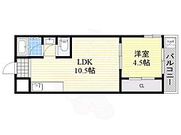 桜宮ハイツ 1LDKの間取図画像