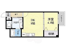 ヴィレッタ新森公園 1DKの間取図画像