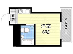 シャトー京橋 ワンルームの間取図画像