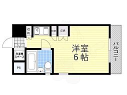 日興パレス都島 ワンルームの間取図画像