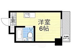 ヴィラ五月 ワンルームの間取図画像
