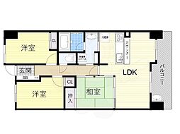レジディア都島2 3LDKの間取図画像