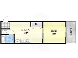 シャトー寿 1LDKの間取図画像