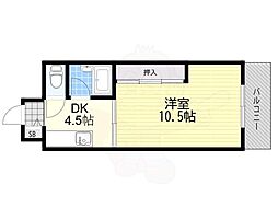 東洋プラザ高倉 1DKの間取図画像