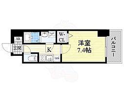 レジュールアッシュ京橋 1Kの間取図画像