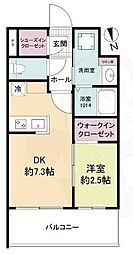 ブランシエスタ都島通 1DKの間取図画像