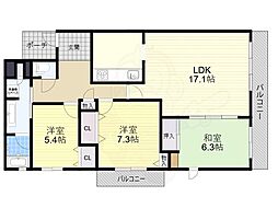 パークプラザ太子橋 3LDKの間取図画像