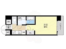 レオンコンフォート都島2 1Kの間取図画像