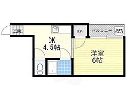 シカマハイツ 1DKの間取図画像