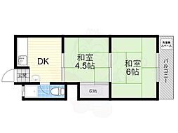 旭栄コーポ 2DKの間取図画像