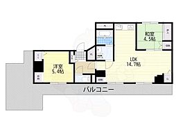 サンロイヤル都島本通 2LDKの間取図画像