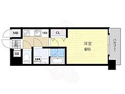 レオンコンフォート都島2 1Kの間取図画像
