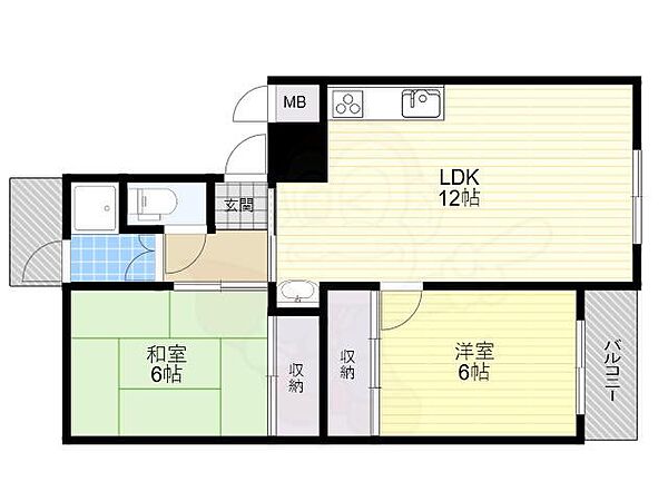 大阪府大阪市城東区関目１丁目(賃貸マンション2LDK・4階・54.48㎡)の写真 その2