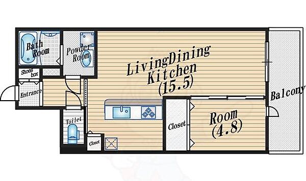 大阪府豊中市小曽根１丁目(賃貸マンション1LDK・3階・48.18㎡)の写真 その2