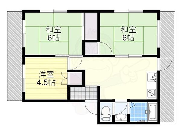 パークヴィラ中島 ｜大阪府池田市荘園１丁目(賃貸マンション3DK・3階・55.00㎡)の写真 その2