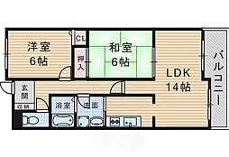 ガーデンヒルズ 2LDKの間取図画像