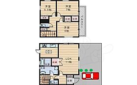 豊中市本町3丁目戸建  ｜ 大阪府豊中市本町３丁目（賃貸一戸建3LDK・1階・85.28㎡） その2