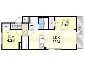 (仮称)北之坊倉庫(株)様マンション  ｜ 大阪府豊中市曽根西町１丁目（賃貸アパート2LDK・1階・43.71㎡） その2