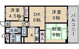 パラツィーナセシリア豊中 3DKの間取図画像