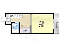 ハウゼ南豊中 1Kの間取図画像