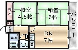 コーポ柴原 2DKの間取図画像