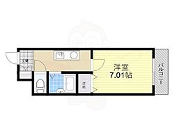 ウィン蛍池 1Kの間取図画像