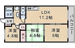 ハイツ三ツ池台 3LDKの間取図画像