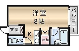 プレシア蛍池 ワンルームの間取図画像