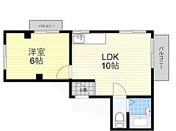 エル・メゾン中桜塚 1LDKの間取図画像