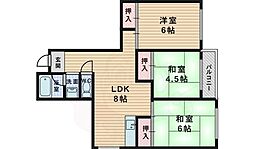 メゾン・フジイ 3LDKの間取図画像