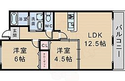 桜塚マンション 2LDKの間取図画像