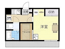 カーサ・梅の花 1Kの間取図画像