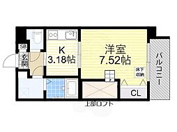 グレースフォートタツミ 1Kの間取図画像