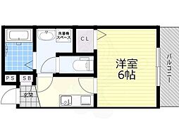 ヒルハイツ柴原駅前 1Kの間取図画像