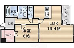 ロアール豊中 1LDKの間取図画像