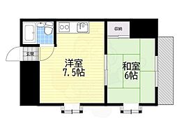 ニューライン曽根 1LDKの間取図画像