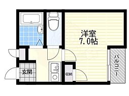 キャロル豊中 1Kの間取図画像