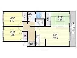 グリーンビュー少路 3LDKの間取図画像