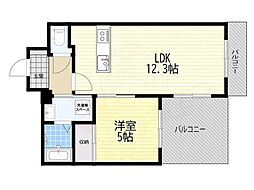 ファーストフィオーレ蛍池グランレジデンス 1LDKの間取図画像