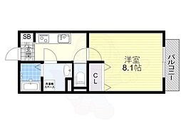 ベリッシモ曽根 1Kの間取図画像