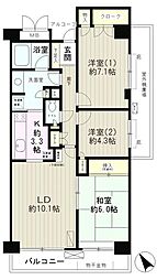 高田馬場パーク・ホームズ 3LDKの間取図画像